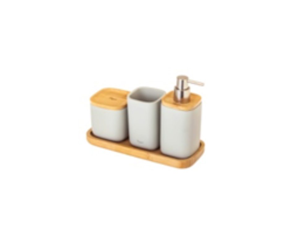 SET BAÑO 4 PC ZENSE BAMBU GRIS